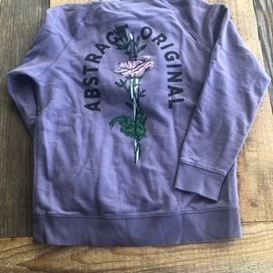 Graphic hoodie with floral, tattoo-style art